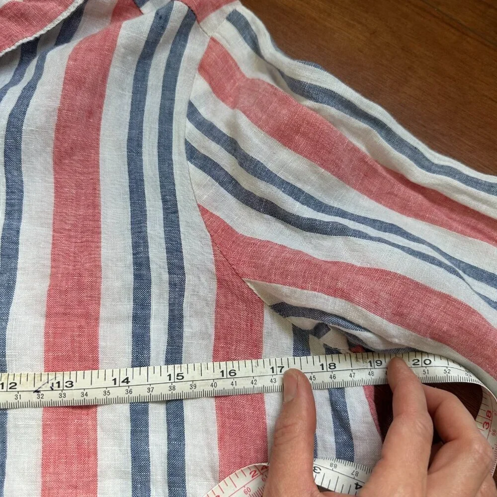 Artisan NYC 100% linen tunic shirt red white and blue size M - Picture 6 of 6